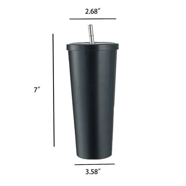 25oz Stainless Steel Straw Vacuum Tumbler For Wine Coffee