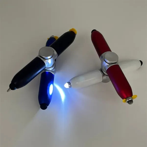3-in-1 Multifunctional Fidget Spinner Stylus Pen w/LED Light