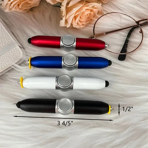 3-in-1 Multifunctional Fidget Spinner Stylus Pen w/LED Light
