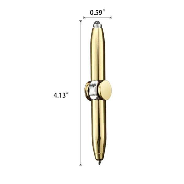 Metal Ballpoint Pen Spinning Fidget LED Light Writing Tool