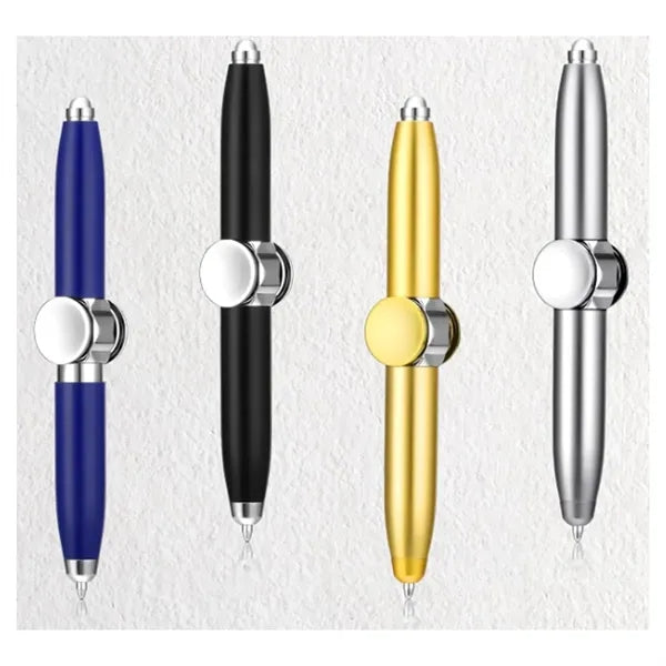 Metal Ballpoint Pen Spinning Fidget LED Light Writing Tool
