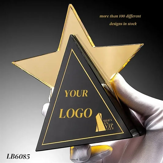 Crystal Trophy Award Star Shape