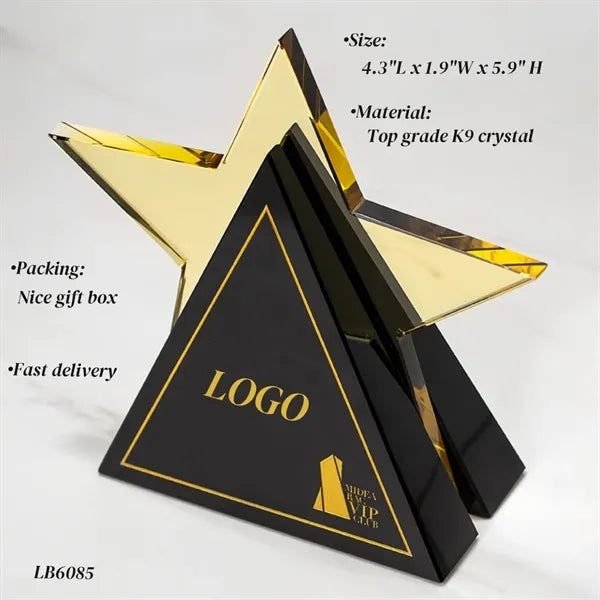 Crystal Trophy Award Star Shape