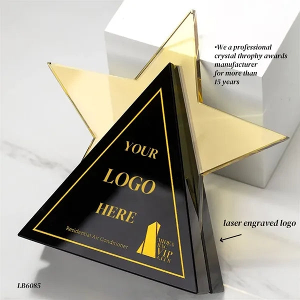 Crystal Trophy Award Star Shape