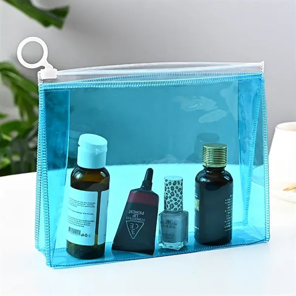 Clear Cosmetics Bag PVC Zippered Toiletry Carry Pouch