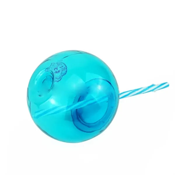 Plastic round disco ball shape drink cup with straw and lid