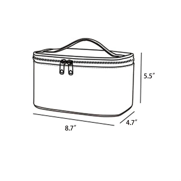 Portable Travel Zipper Cosmetic PU Storage Bag Waterproof