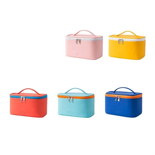 Portable Travel Zipper Cosmetic PU Storage Bag Waterproof