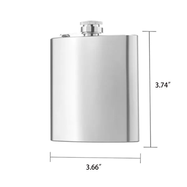 6oz Stainless Steel Matte Hip Flask Whiskey Bourbon