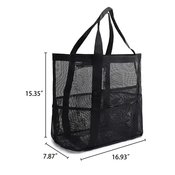Durable Nylon Beach Bag Hand-Held Mesh Duffel Travel Tote