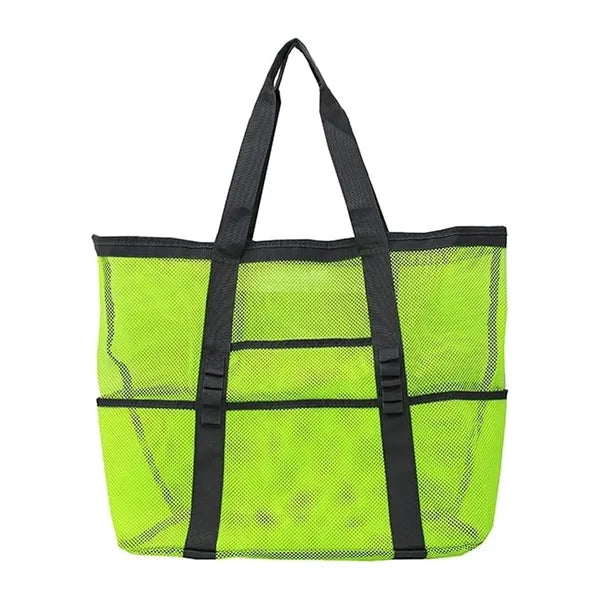 Durable Nylon Beach Bag Hand-Held Mesh Duffel Travel Tote