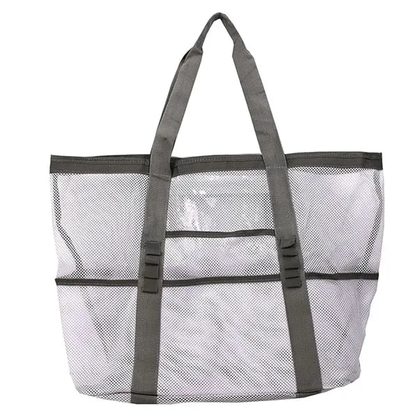 Durable Nylon Beach Bag Hand-Held Mesh Duffel Travel Tote