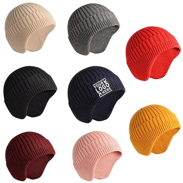 Warm Knitted Beanie Winter Hats Ear Covers