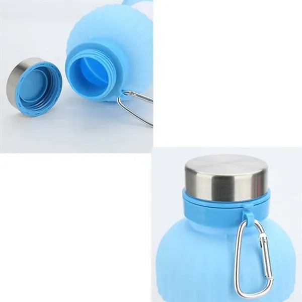 21oz Collapsible Water Bottle Foldable Cup With Carabiner