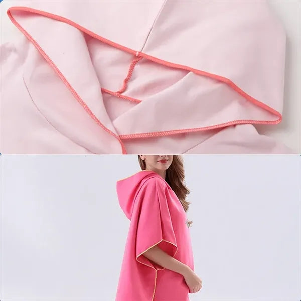 Microfiber Beach Wearable Bath Towel Quick-Drying Cape