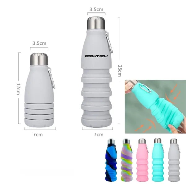 18oz Collapsible Retractable Portable Sports Water Bottle
