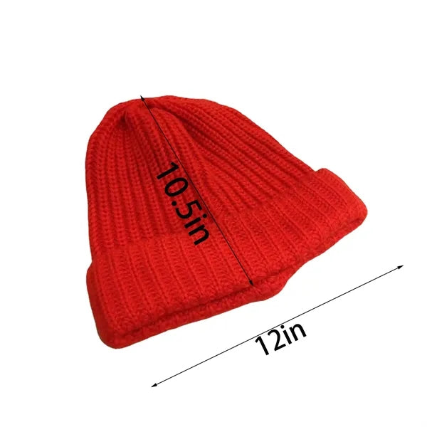 Ribbed Knitted Beanie Winter Skull Cap Snow Ski Hat