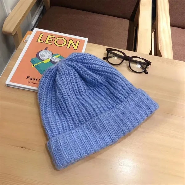 Ribbed Knitted Beanie Winter Skull Cap Snow Ski Hat