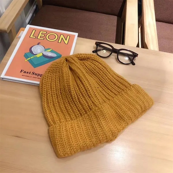 Ribbed Knitted Beanie Winter Skull Cap Snow Ski Hat