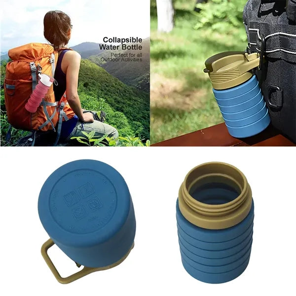Silicone Foldable Water Bottle Cup with Straw