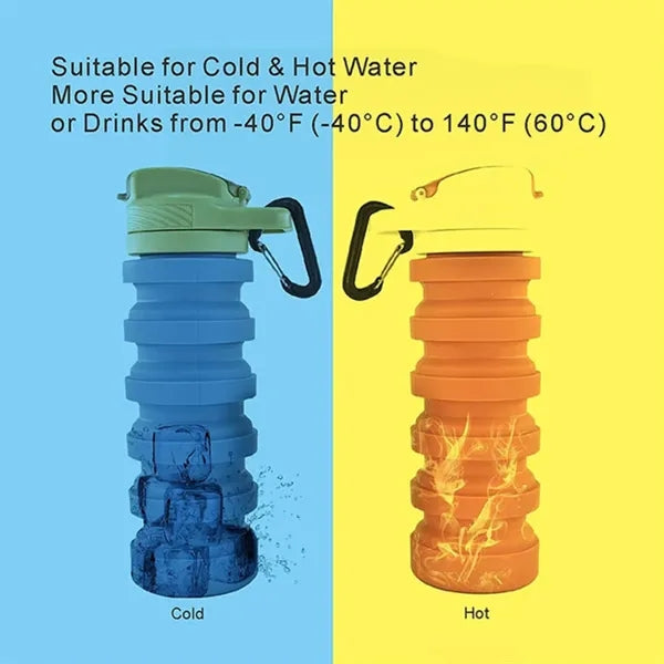 Silicone Foldable Water Bottle Cup with Straw