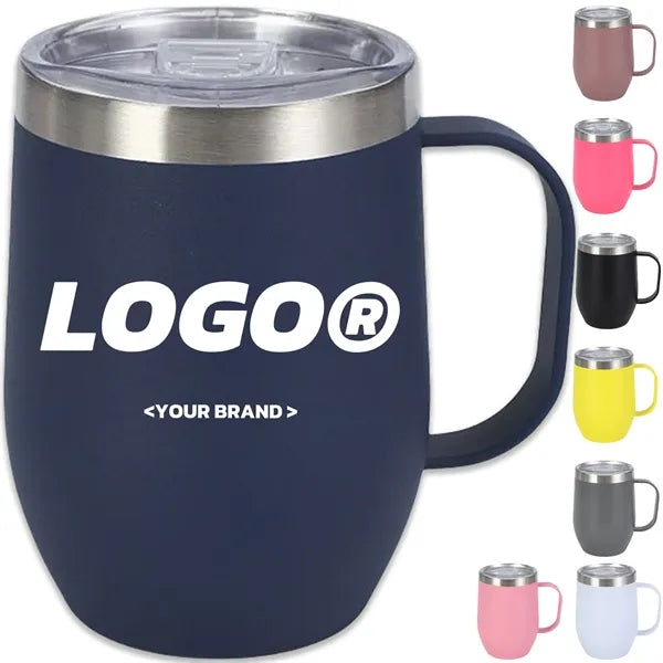 12oz Insulated Coffee Mug Handle Stainless Steel Double