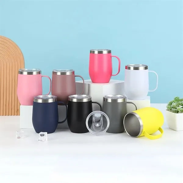 12oz Insulated Coffee Mug Handle Stainless Steel Double