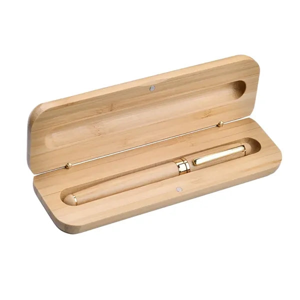 Eco-Friendly Bamboo Wood Pen & Case Executive Gift Set