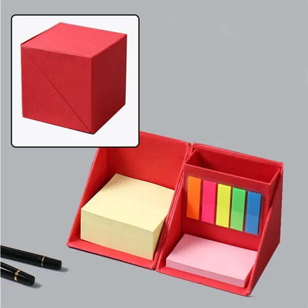 Folding Sticky Notes Cube Box With Pen Holder