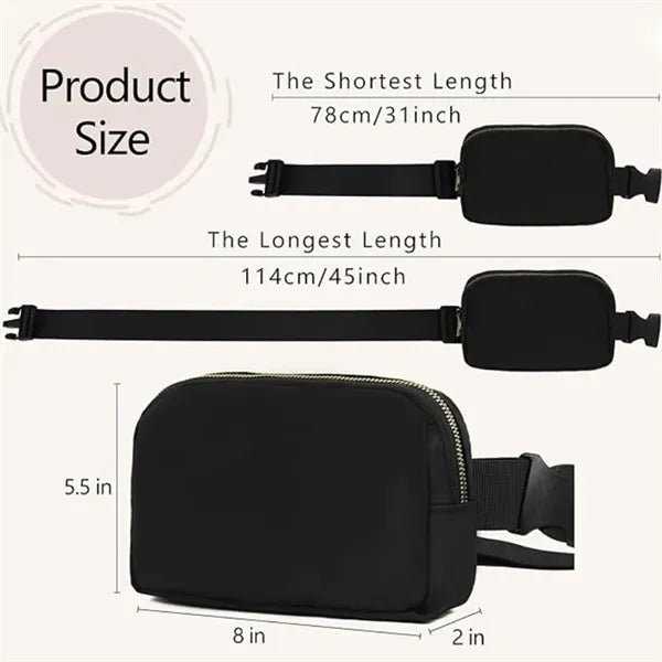 Unisex Water Resistant Nylon Waist Belt Bag Sport Fanny Pack