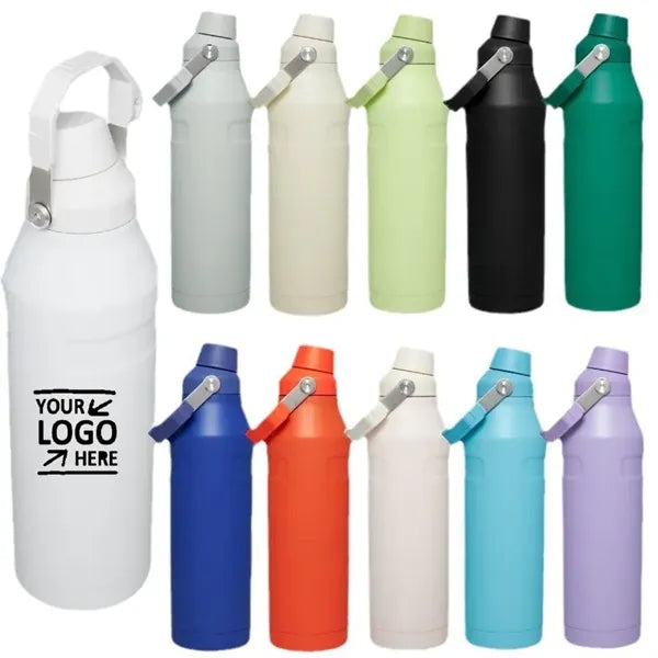 24OZ Water Bottle with Handle and Angled Spout Lid