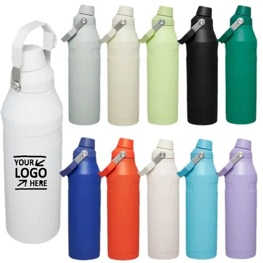 24OZ Water Bottle with Handle and Angled Spout Lid