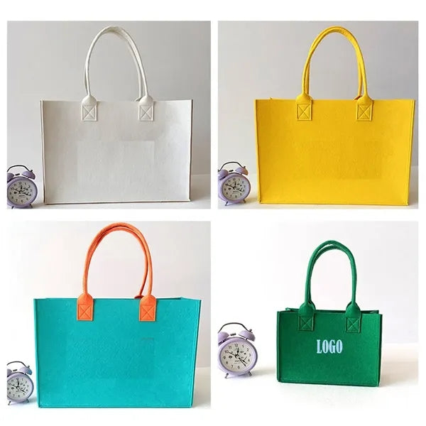 Felt Portable Simple Letters Fashion Tote Bag