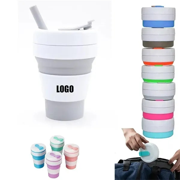 12 Oz Portable Silicone Collapsible Mug Travel Coffee Cup