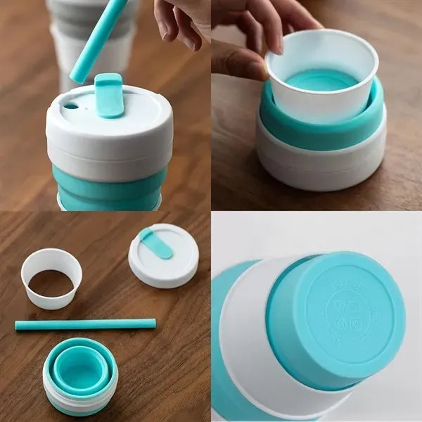 12 Oz Portable Silicone Collapsible Mug Travel Coffee Cup
