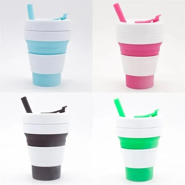 12 Oz Portable Silicone Collapsible Mug Travel Coffee Cup