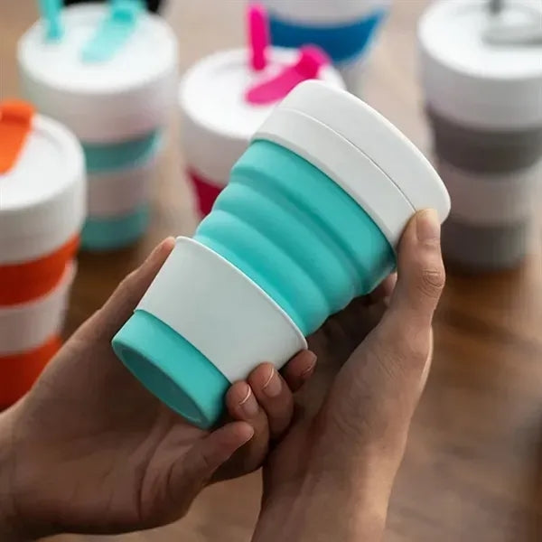 12 Oz Portable Silicone Collapsible Mug Travel Coffee Cup