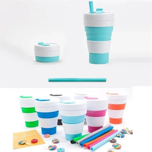 12 Oz Portable Silicone Collapsible Mug Travel Coffee Cup