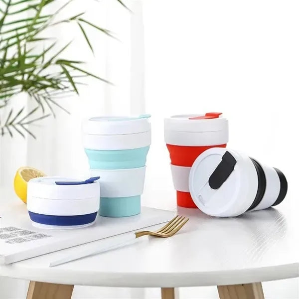 12 Oz Portable Silicone Collapsible Mug Travel Coffee Cup
