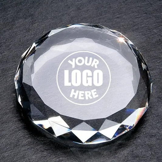 3" Optical Crystal Round Paperweight