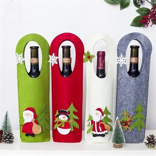 Christmas Felt Treat Wine Bottle Bags