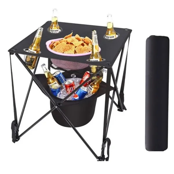 Foldable Camping Table with Cooler