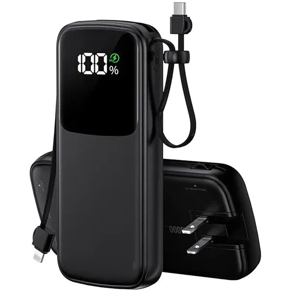 Portable Charger Mega 20000mAh With Cables AC Wall Plug