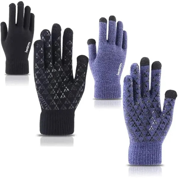Anti Slip Palm Winter Warm Knit Touchscreen Gloves