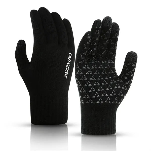 Anti Slip Palm Winter Warm Knit Touchscreen Gloves
