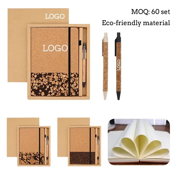 Eco-friendly Notebook Set With Coffee Grounds Cork Patchwork