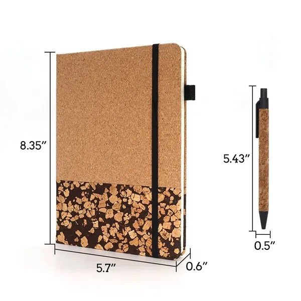 Eco-friendly Notebook Set With Coffee Grounds Cork Patchwork
