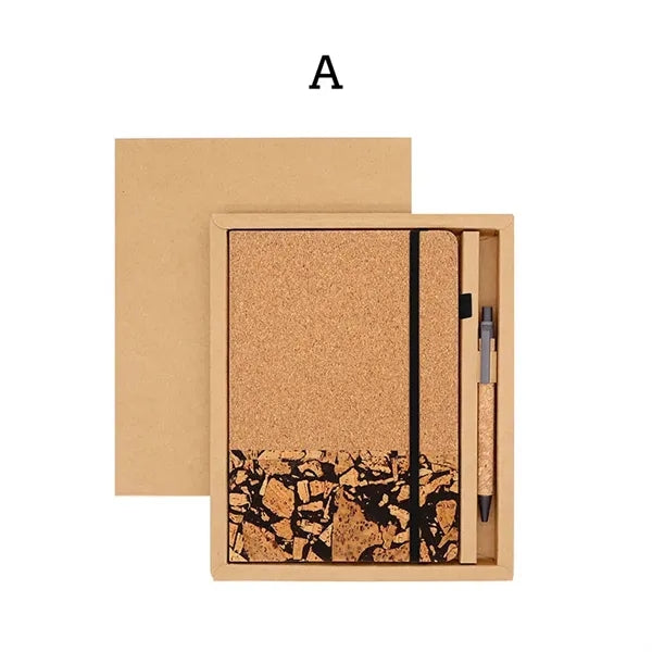 Eco-friendly Notebook Set With Coffee Grounds Cork Patchwork