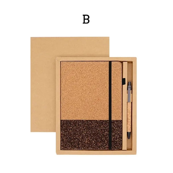 Eco-friendly Notebook Set With Coffee Grounds Cork Patchwork