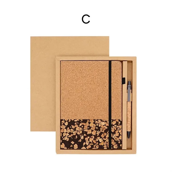 Eco-friendly Notebook Set With Coffee Grounds Cork Patchwork